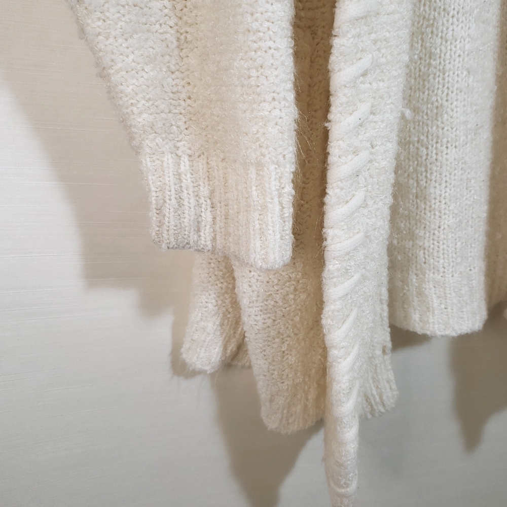 Western Connection Vintage Chunky Knit Open Oversized Cardigan Sweater Off-White - Picture 3 of 11